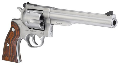 ruger redhawk, .44 mag, 7.5" barrel, 6rd, satin stainless, wood grips