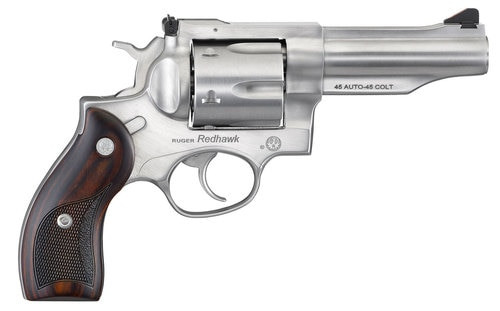 ruger redhawk combo 45 acp / .45 colt, 4.2" barrel, 6rd, satin stainless, wood grips