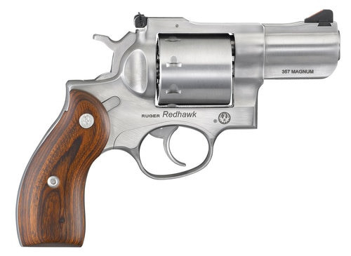 ruger redhawk, .357 mag/38 spl, 2.75" barrel, 8rd, satin stainless, wood grips