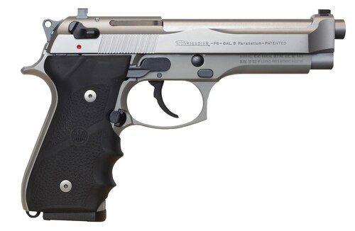 *d*beretta 92fs brigadier inox sa/da 9mm 4.9" barrel, black rubber grip, 10rd