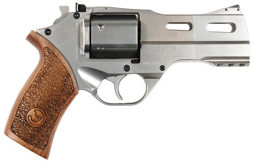 *d* chiappa white rhino 357 remmag 4" 6rd wood grip nickel
