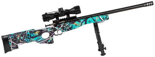 crickett precision 22 lr, 16.125" barrel, synthetic muddy girl stock, blued
