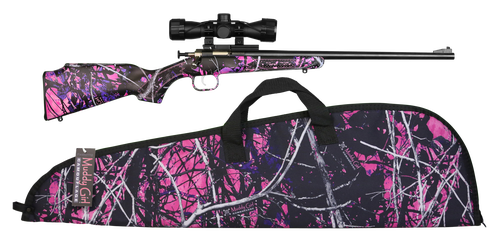 crickett synthetic 22 lr, 16.125" barrel, synthetic muddy girl stock, blued