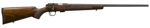 cz, 457 american, 17hmr, 24.8" cold hammer forged barrel, black, walnut stock, 5 rounds