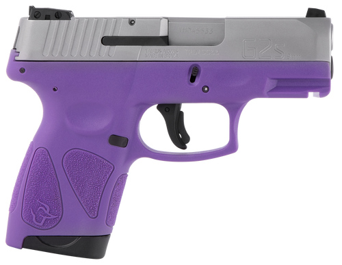 taurus g2s, 9mm, 3.26" barrel, 7rd, stainless slide, dark purple