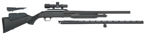 mossberg 500 field/deer pump 12 ga, 24"/28" barrel, 2.5x20mm dead ringer, black, blued, 5rd