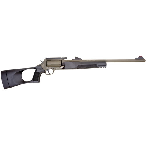 rossi circuit judge, double action, 410 ga 3", 45 long colt, 18.5" barrel, green, synthetic stock, adjustable sights, 5rd