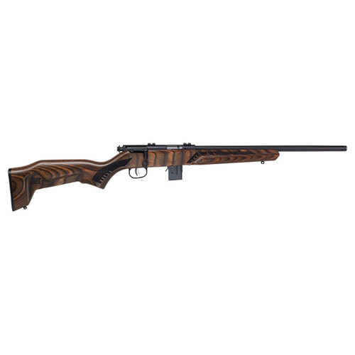 savage 93 minimalist 22wmr, 18" sporter barrel, brown laminate finish, laminate stock, 2 piece weaver base, 10rd
