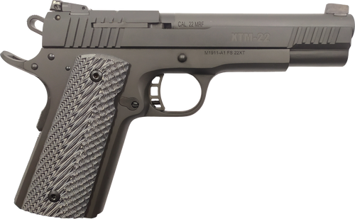 rock island xt 22 mag/wmr target full size, 5" barrel, alloy, black, g10 grips, adj rear sight, 14rd, 1 magazine