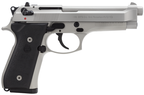 beretta 92fs 9mm, inox finish, 3-dot sights, 15rd mags