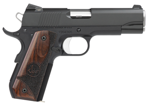 dan wesson guardian 45 acp 4.25" 8+1 black duty finish stainless steel wood grip