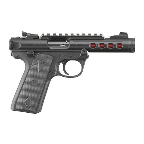 ruger 22/45 lite .22 lr, 4.4" barrel, usmc red porthole cut, black, 10rd