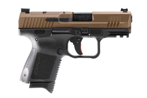 canik tp9 elite sc 9mm, 3.6" barrel, green fo front, optics plate, bronze, 15rd