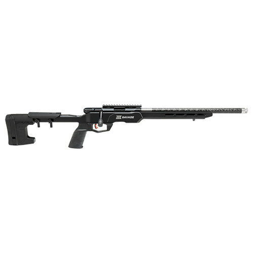 savage b22 precision lite 17 hmr, 18" barrel, carbon wrapped stainless steel barrel, black, mdt chassis, polymer grip, fixed stock, 10rd mag