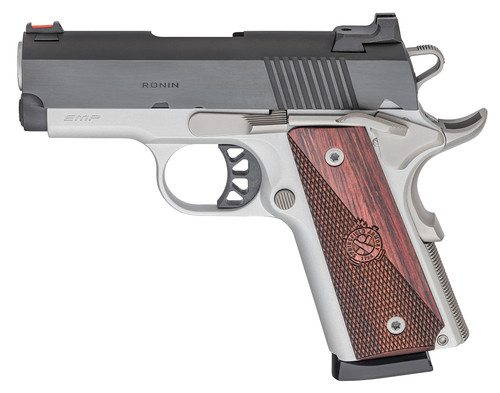springfield 1911 ronin emp 9mm, 3" barrel, fo front, ss/black, 9rd