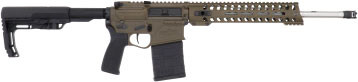 patriot ordnance rogue 308 win/7.62 nato, 16.5" 1:8 stainless match-grade barrel, micro-b brake, patriot brown rec, mft grip-stock, 11" m-lok...