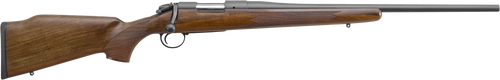 bergara b-14 series timber rifle 300 win mag, 24" barrel, cerakote, black, monte carlo walnut stock, hinged floorplate, fits 6-48 rem 700 base, 3rd