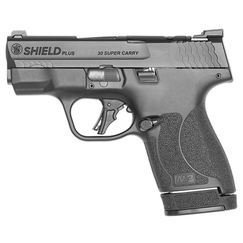 smith & wesson m&p shield plus or, .30 super carry, 3.1" barrel, black, tritium night sights, no thumb safety, 13rd/16rd