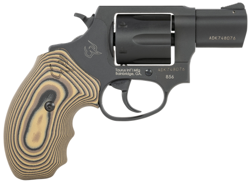 taurus 856 .38 special, 2" barrel, matte black carbon, brown vz cyclone grip, 6rd