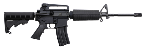 bushmaster m4 patrolman's .223 rem/5.56mm, 16" barrel, black, collapsible stock, a2 front sight, 30rd