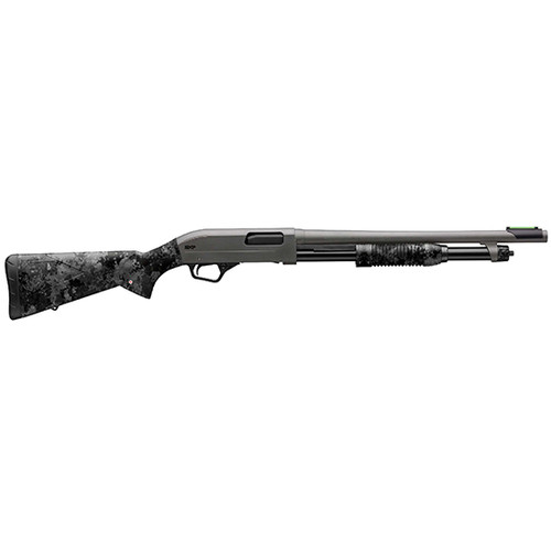 winchester sxp hybrid defender 12 ga, 3", 18" barrel, gray, truetimber midnight, 5rd
