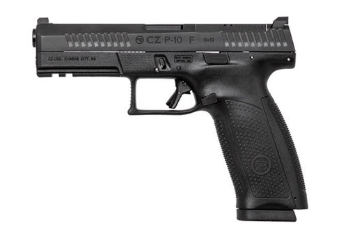 cz p-10 f optics-ready, 9mm, black, night sights, reversible mag catch, 19rd