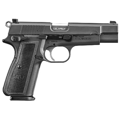 fn high power, 9mm, 4.7" target-crowned.barrel, driftable sights, ambi safety, 17rd 