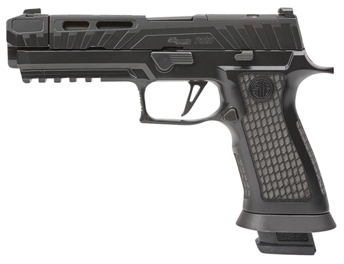 sig p320 spectre 9mm, 4.6" barrel, night sights, optics ready, compensator, 21rd