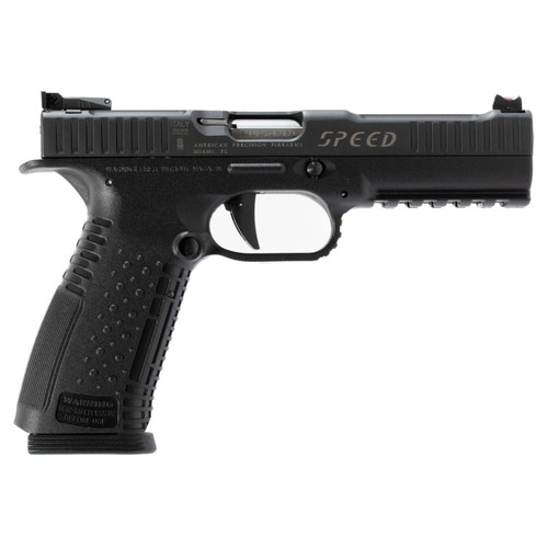 american precision strike one speed 9mm, 5" barrel, comp trigger, black, 17rd demo floor model