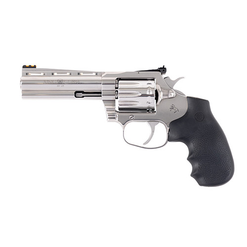 colt king cobra target 22 lr, 4.25" barrel, stainless, black hogue overmolded grips