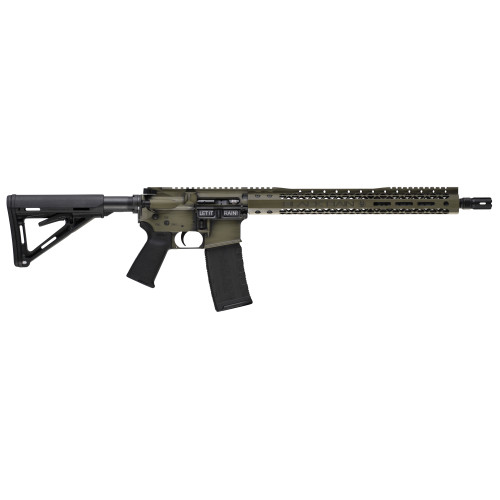 black rain ar-15 223 rem/5.56x45mm, 16" barrel, bazooka green battleworn "we the people", 30rd