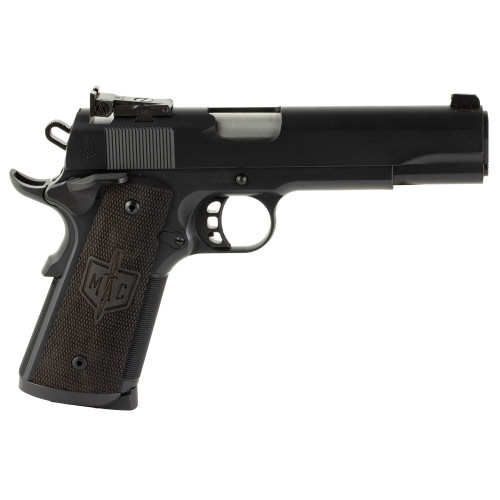 military armament mac 1911 fs 45 acp, 5" barrel, black, wood grips, 8rd