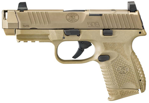 fn 509 mrd compensated 9mm, 4.2" barrel, flat dark earth, optic ready, 15rd