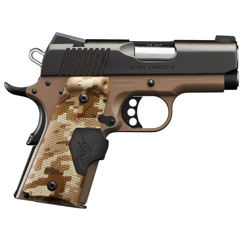 kimber ultra covert ii 45 acp, 3" barrel, laser grips, fde, 8rd